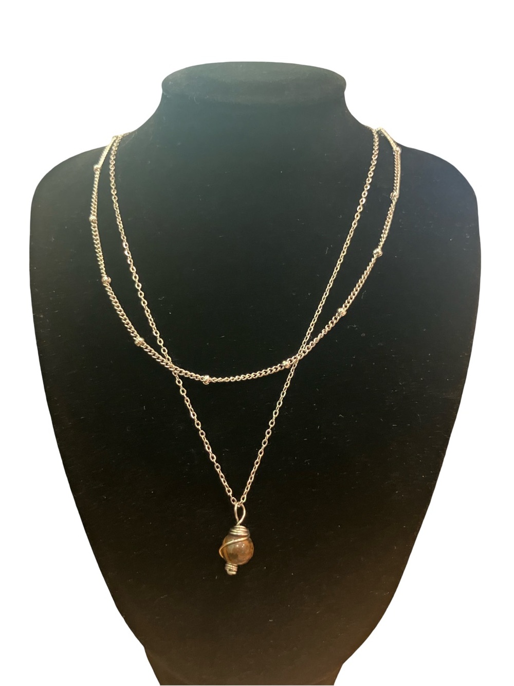 Multilayer Stainless Steel Tigers Eye Necklace